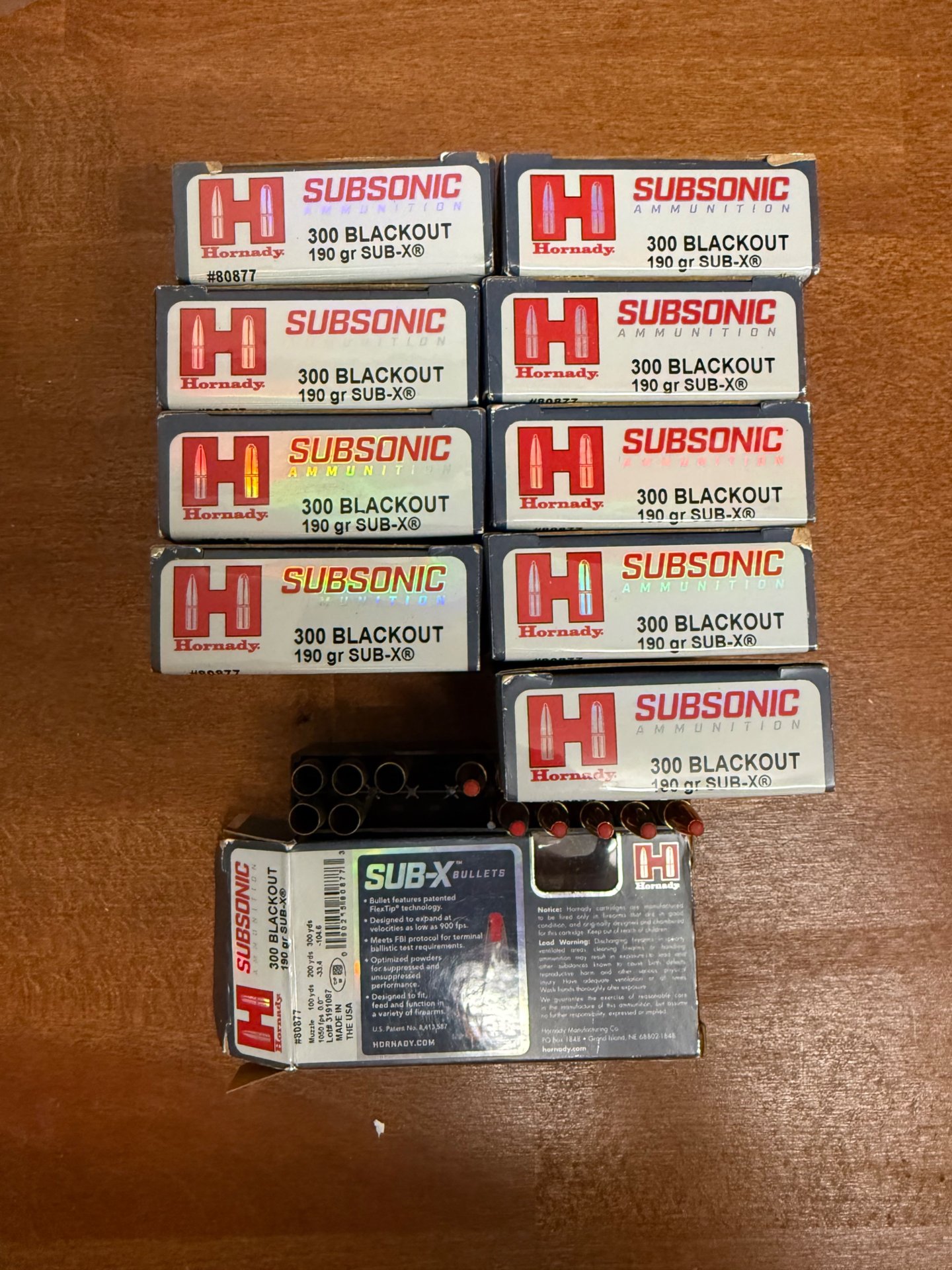 .300 Blackout Hornady SUB-X 190 gr – 191 Patronen – Fabrikmunition – Bild 1