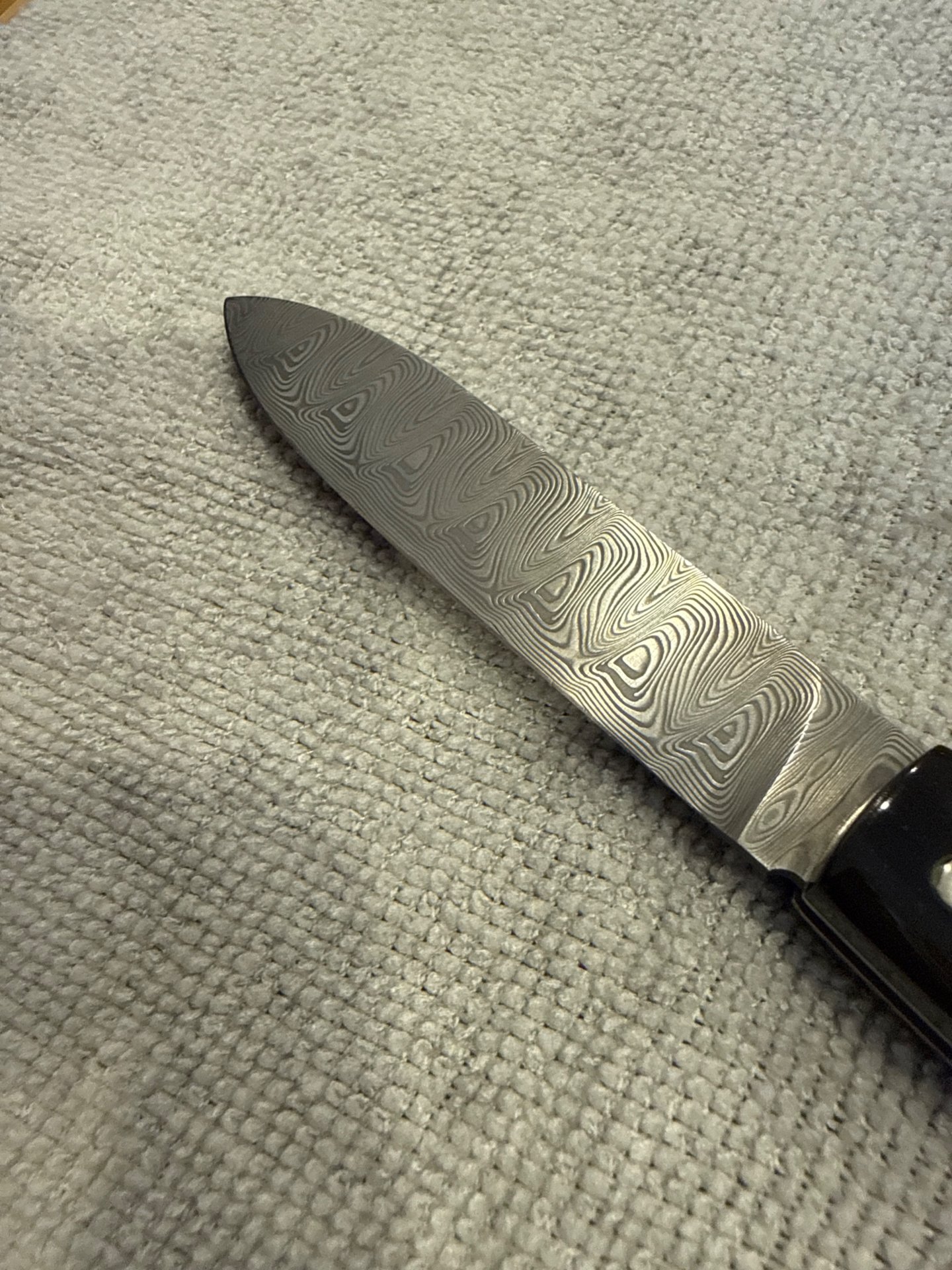 Handgefertigtes Klappmesser, Slipjoint, Damast – Bild 2