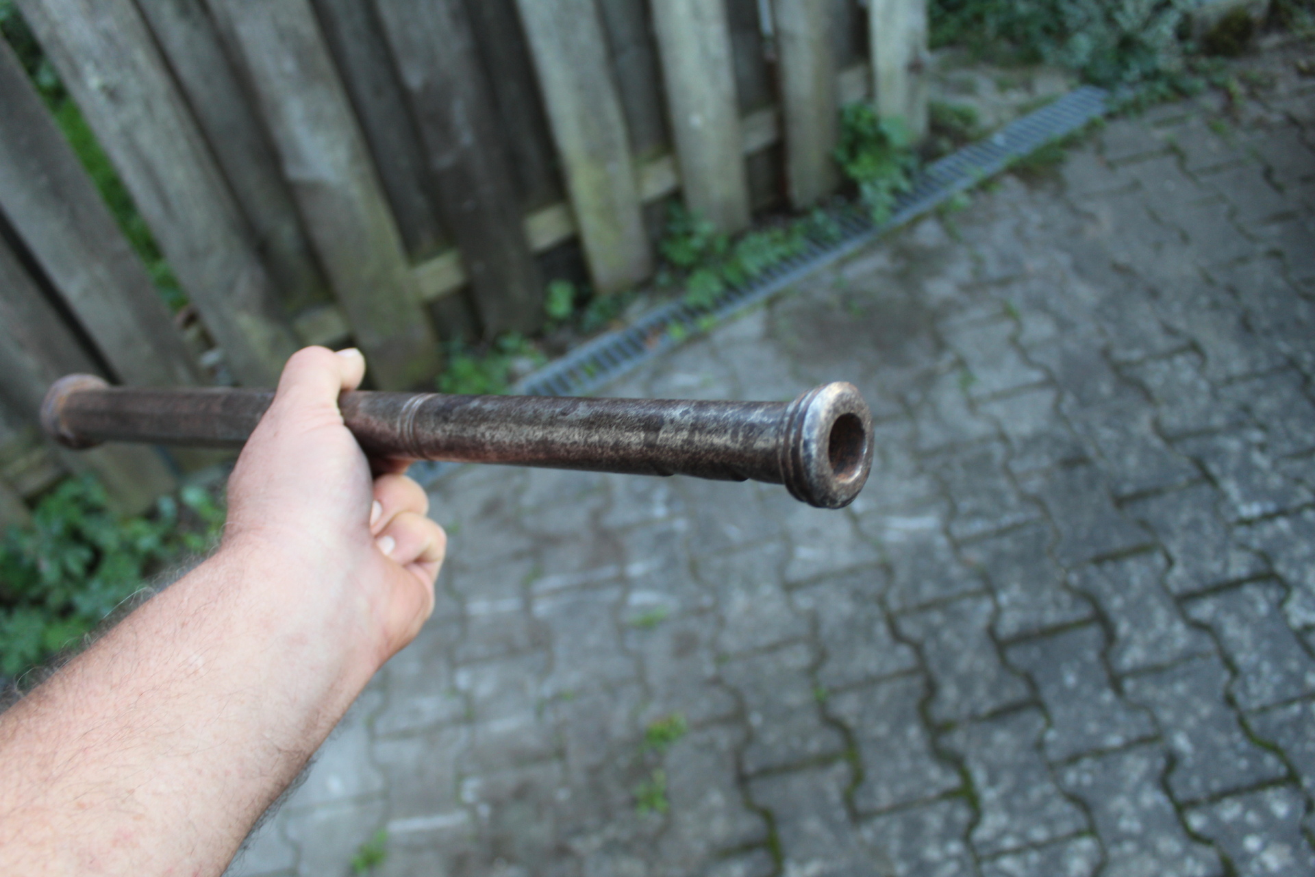 ANTIKES KANONENROHR 59 cm v. MODELLKANONE ?? 8 Eckig gestempelt N – Bild 5