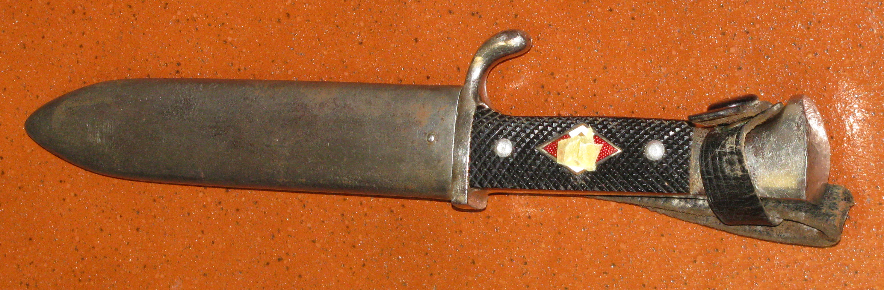 HJ Messer / Fahrtenmesser mit Prägung „RZM M7 / 51 / 38“ und einer Stahlscheide – Bild 6