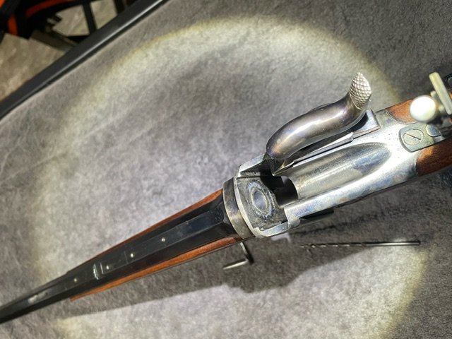 Pedersoli Sharps 1874 Target .45 Schwarzpulver Diopter Match Stecher – Bild 5