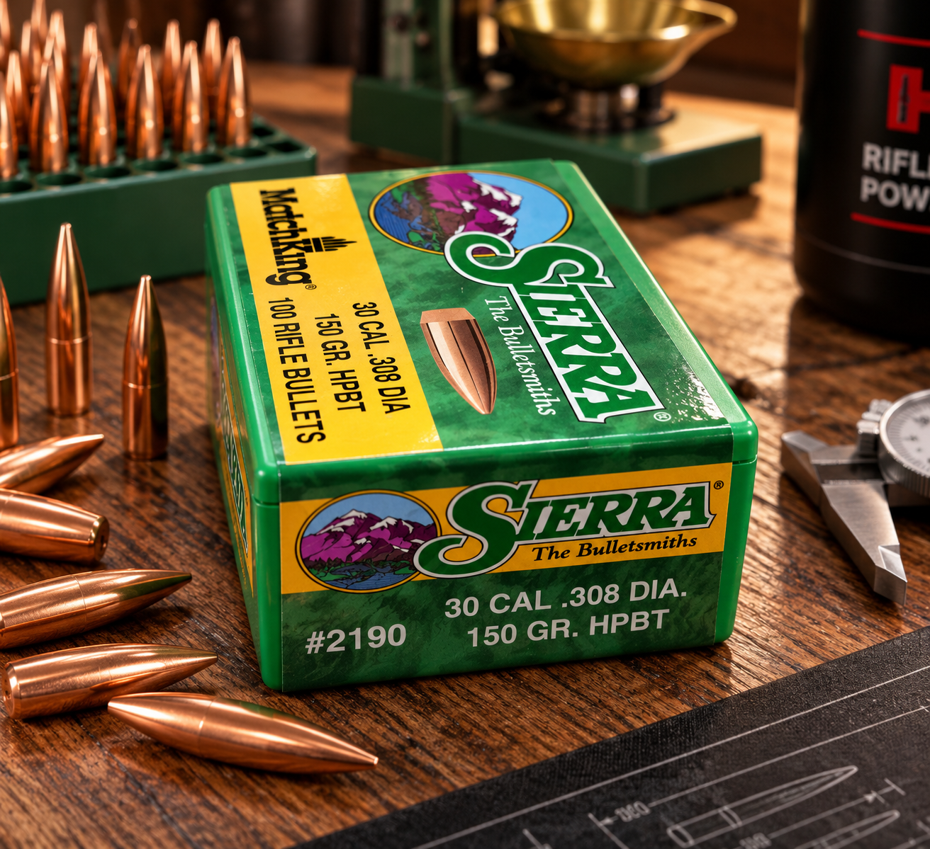 Sierra MatchKing .308 – 150 gr / 9,7 g HPBT – 100 Geschosse – Bild 1