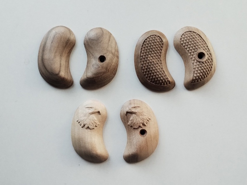3 Paare Holzgriffschalen für Röhm Derringer/Twinny (blank u. graviert) – Bild 1