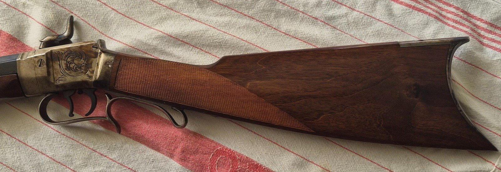 Vorderlader-Gewehr "WESSON RIFLE" Kal. .50 | Pracht-Bunthärtung & Gravuren | Top Lauf innen–Erbstück – Bild 3