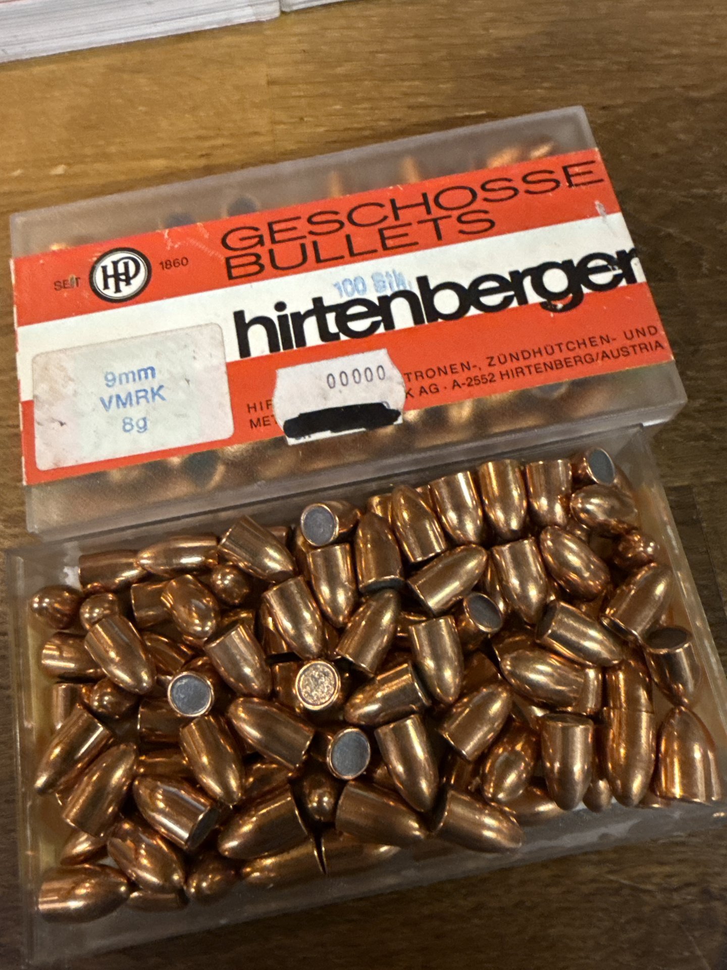 195 Geschosse 9 mm Hirtenberger VMRK 8 g – Bild 1
