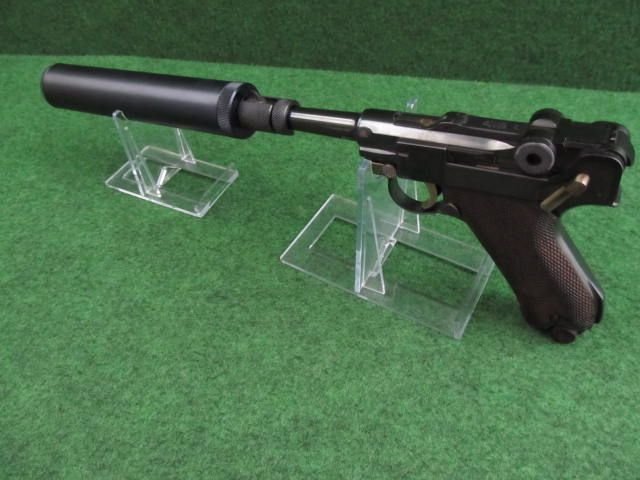 P08 Luger Adapter/Aufsatz mit M16x1.5 Schalldämpfergewinde Laufgewinde P 08 „P 08“ WW2 Wehrmacht – Bild 1