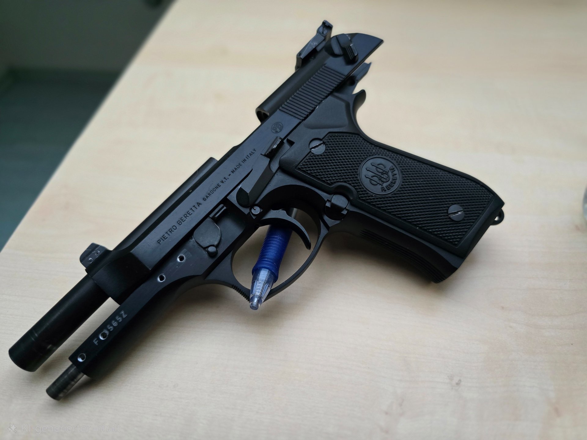 Beretta FS 92, 9mm, mit Zubehör, Reddot, Montage, 4 Magazine, Griff – Bild 5