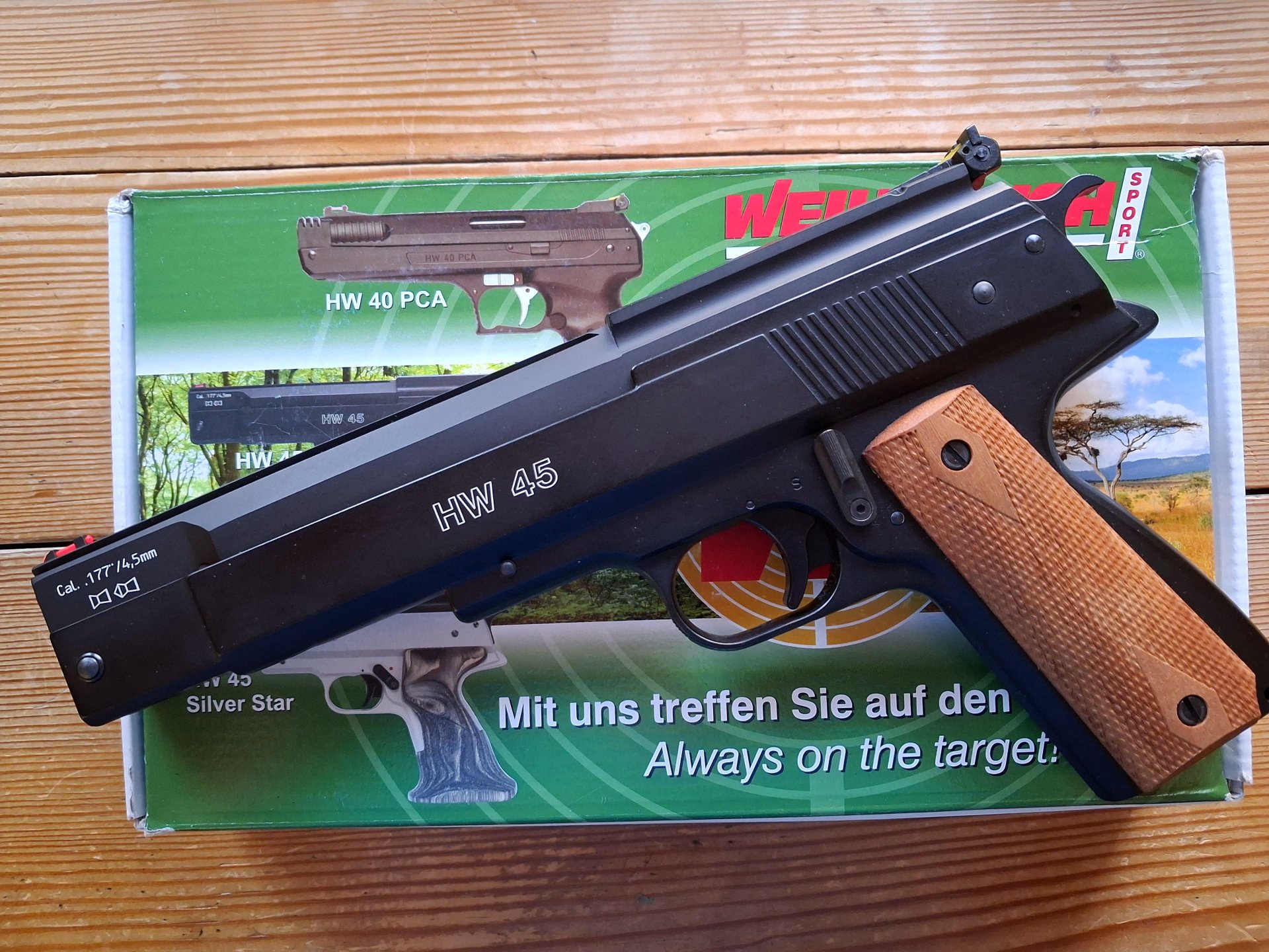 absolut neuwertige Weihrauch HW 45 Druckluftpistole - original Box und Tasche - Bestzustand wie neu – Bild 1
