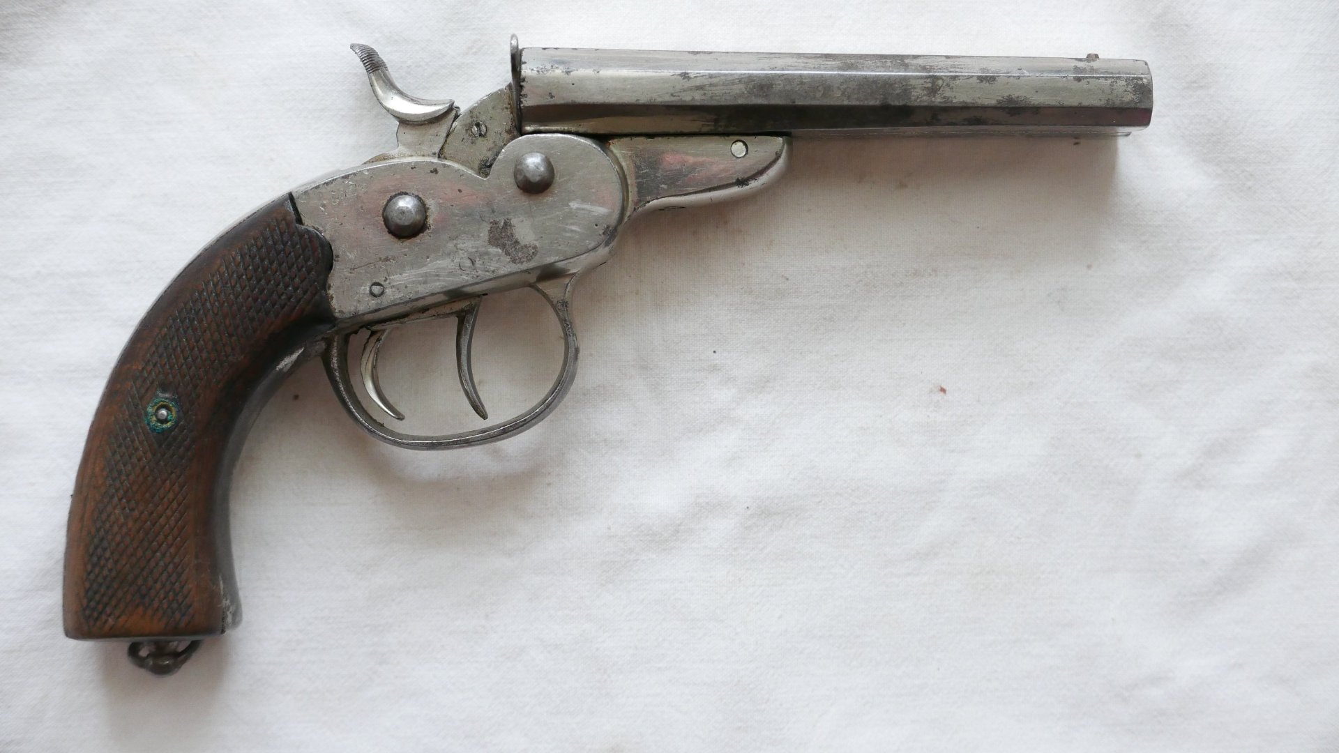 Doppelläufige Pistole ähnlich belg. Gendarmeriepistole Kal. 44 Russian – Bild 2
