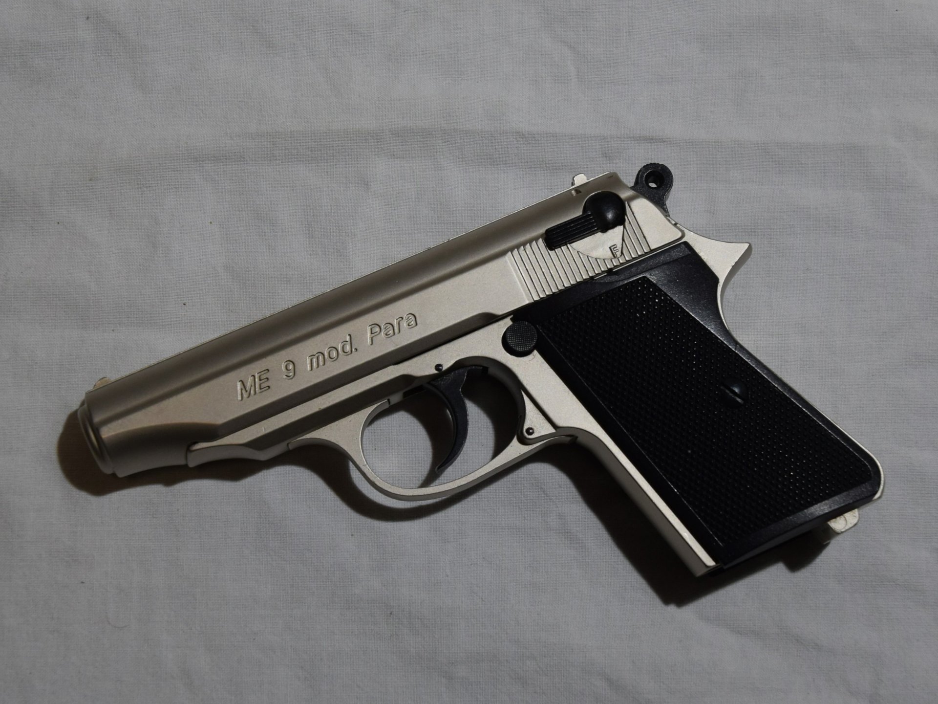 ME 9 mod. Para Vernickelt Cal. 9mm P.A.K. – Bild 3