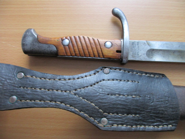 Bajonett : SG 98/05 n.A. Mauser Oberndorf 1918 mit Orginal Koppelschuh 1917 – Bild 2