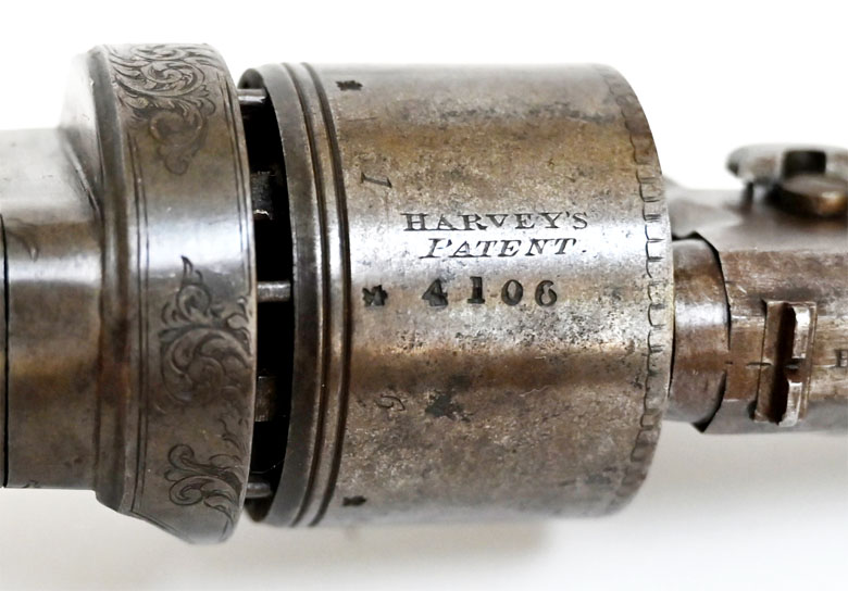 Perkussionsrevolver Harvey first model, Kaliber .42, Sammlerwaffe im Originalzustand, 1855 – Bild 3