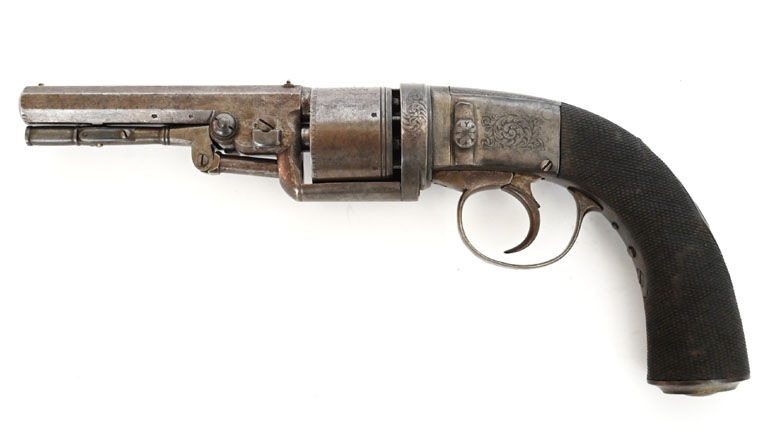 Perkussionsrevolver Harvey first model, Kaliber .42, Sammlerwaffe im Originalzustand, 1855 – Bild 2