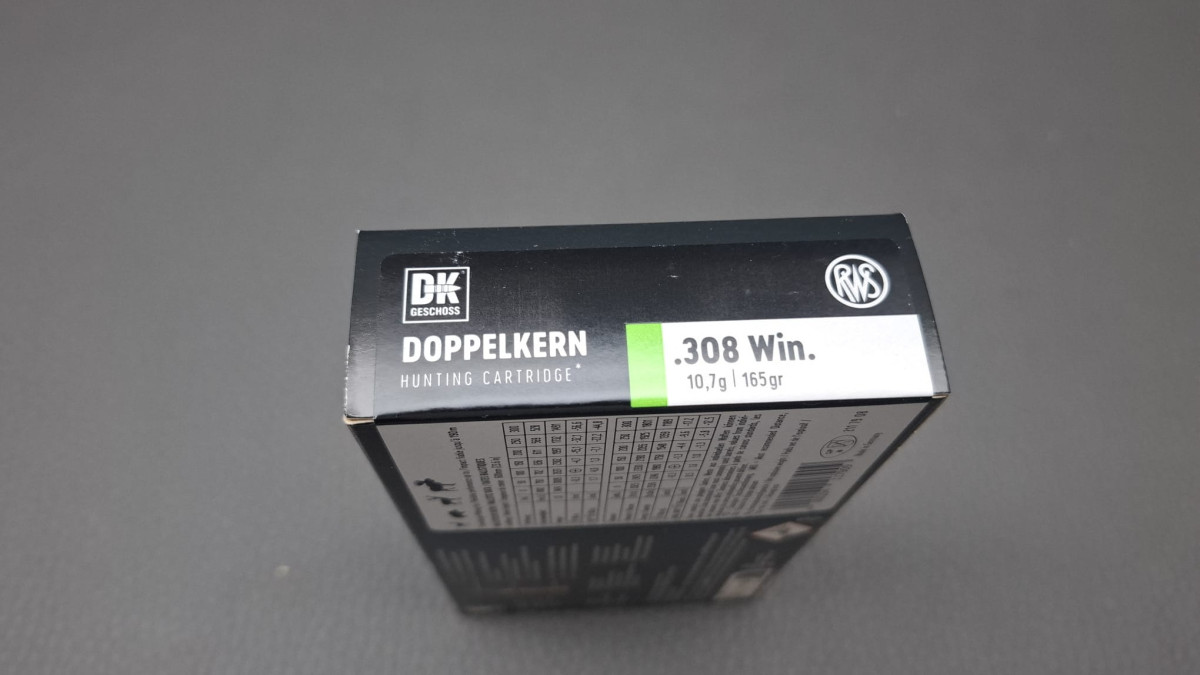 Munition .308Win RWS DK Doppelkern 10,7g 165grs Jagpatronen 40 Schuss losgleich – Bild 1