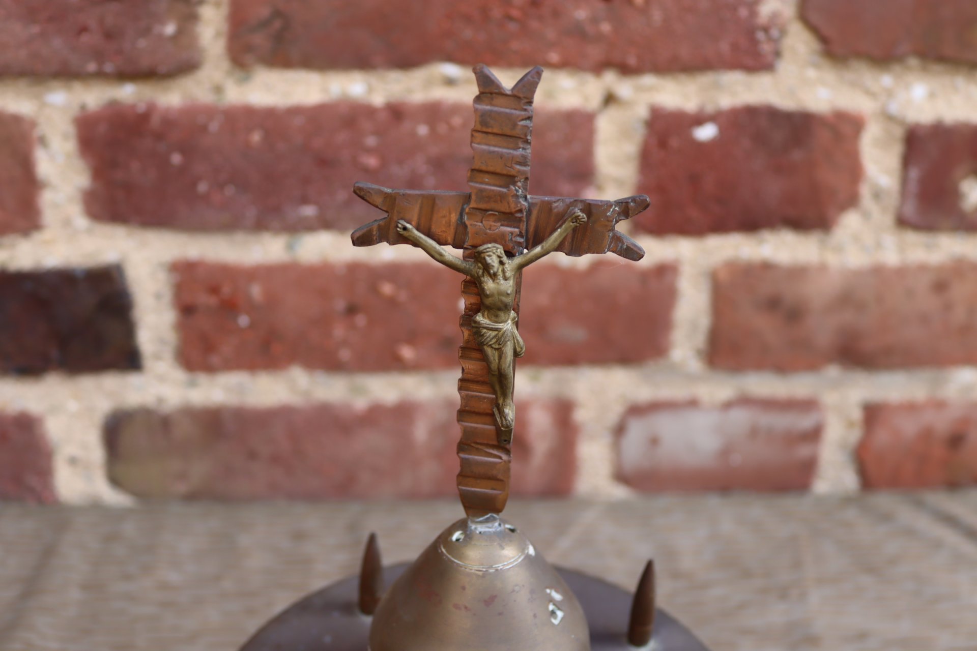Grabenkunst Kreuz Artilleriehülse Zünder 1.Weltkrieg – Bild 2