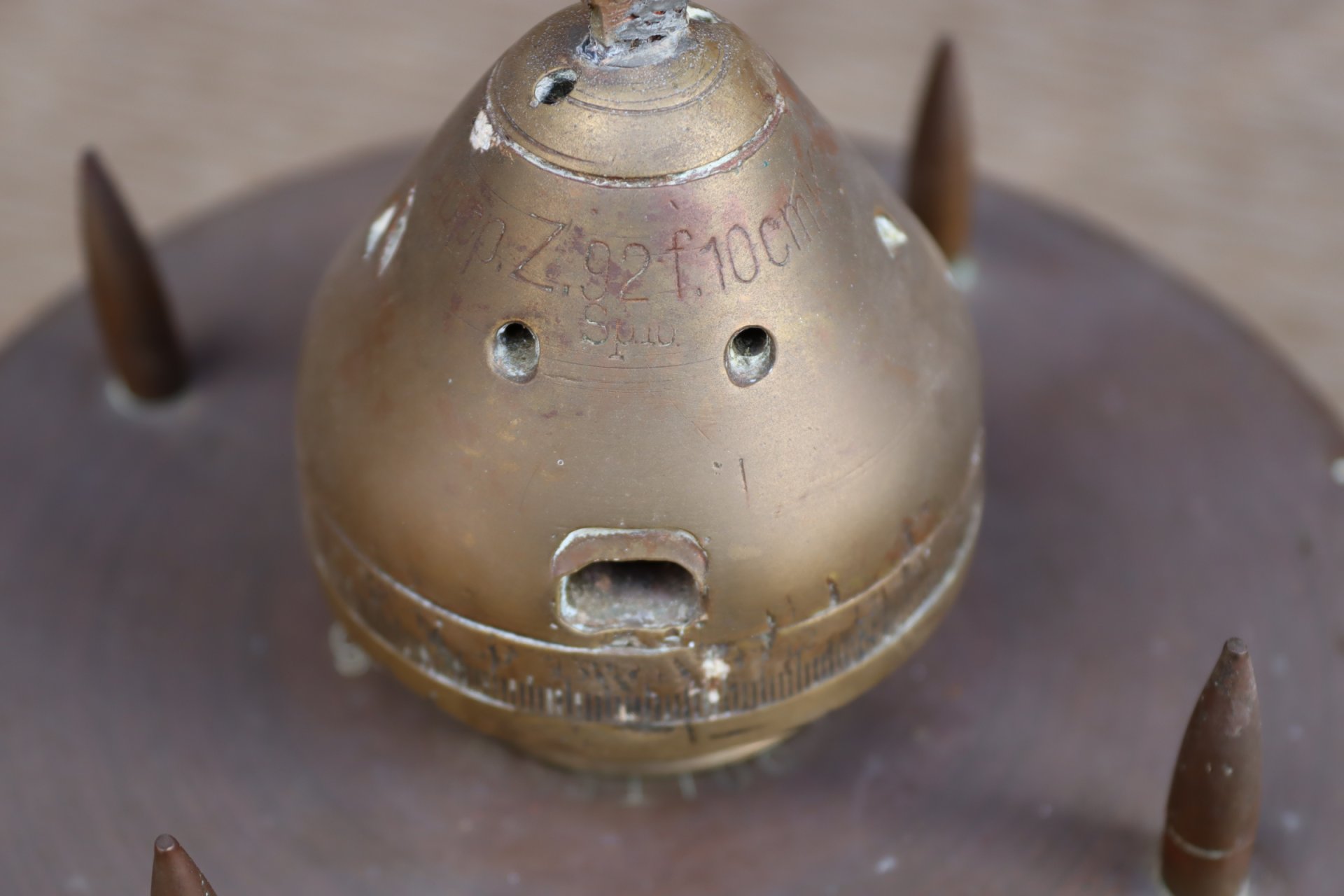 Grabenkunst Kreuz Artilleriehülse Zünder 1.Weltkrieg – Bild 4