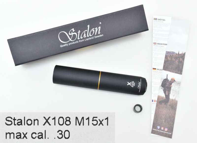 STALON Schalldämpfer / Silencer / SD Modell X108 für Kal. 6,5 - 7,62mm mit M15x1 Laufgewinde – Bild 1