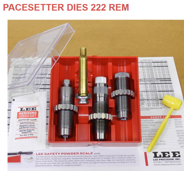 LEE 3-Die-Pacesetter Langwaffen Matrizensatz-SET Full-Length | .222 Rem. 222 Remington | #90501 NEU – Bild 1