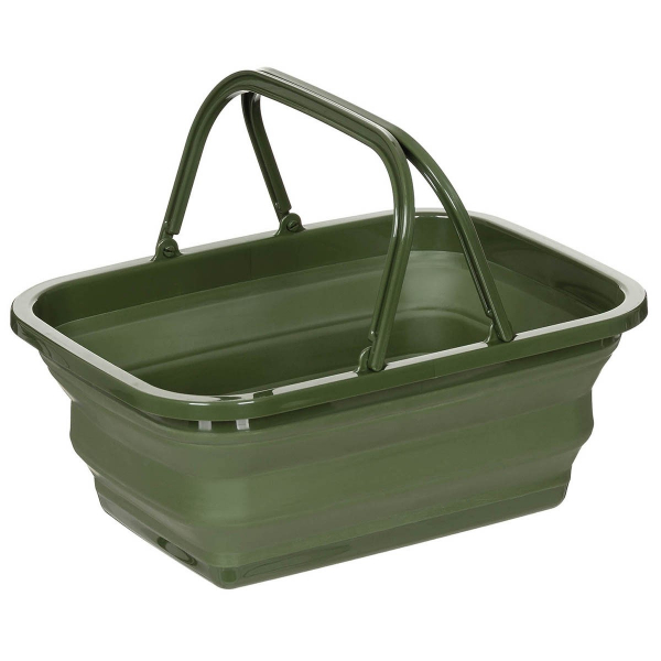 Faltkorb mit 2 Henkeln - 9 Liter - wasserdicht - Oliv – Bild 1