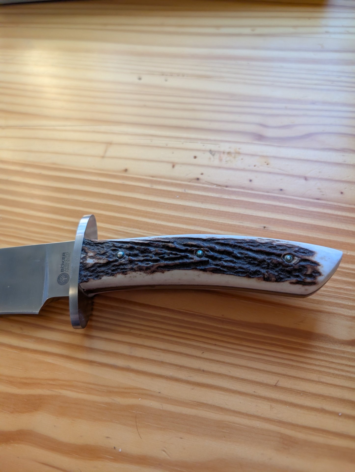 Böker Arbolito Hunter Stag Hirschhorn Jagdmesser (Böhler N695) – Neuwertig in OVP – Bild 7