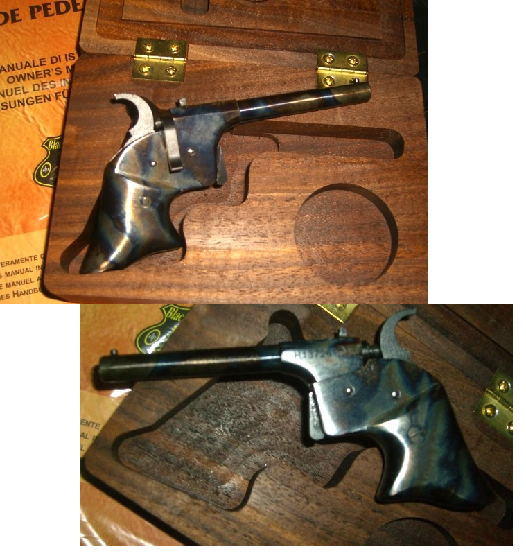 Davide Pedersoli Vorderlader Pistole Derringer Remington Rider Dark Perkussion Kaliber 4,5 mm – Bild 1