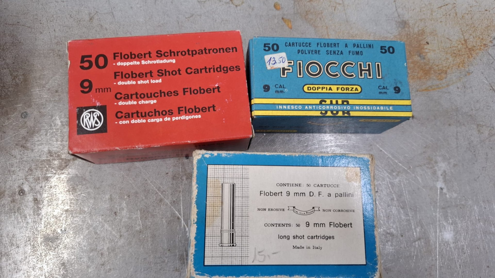 Munition Konvolut 9mm Doppelschrot Schrot Rundkugel Spitzkugel RWS Flobert Fiocchi – Bild 1