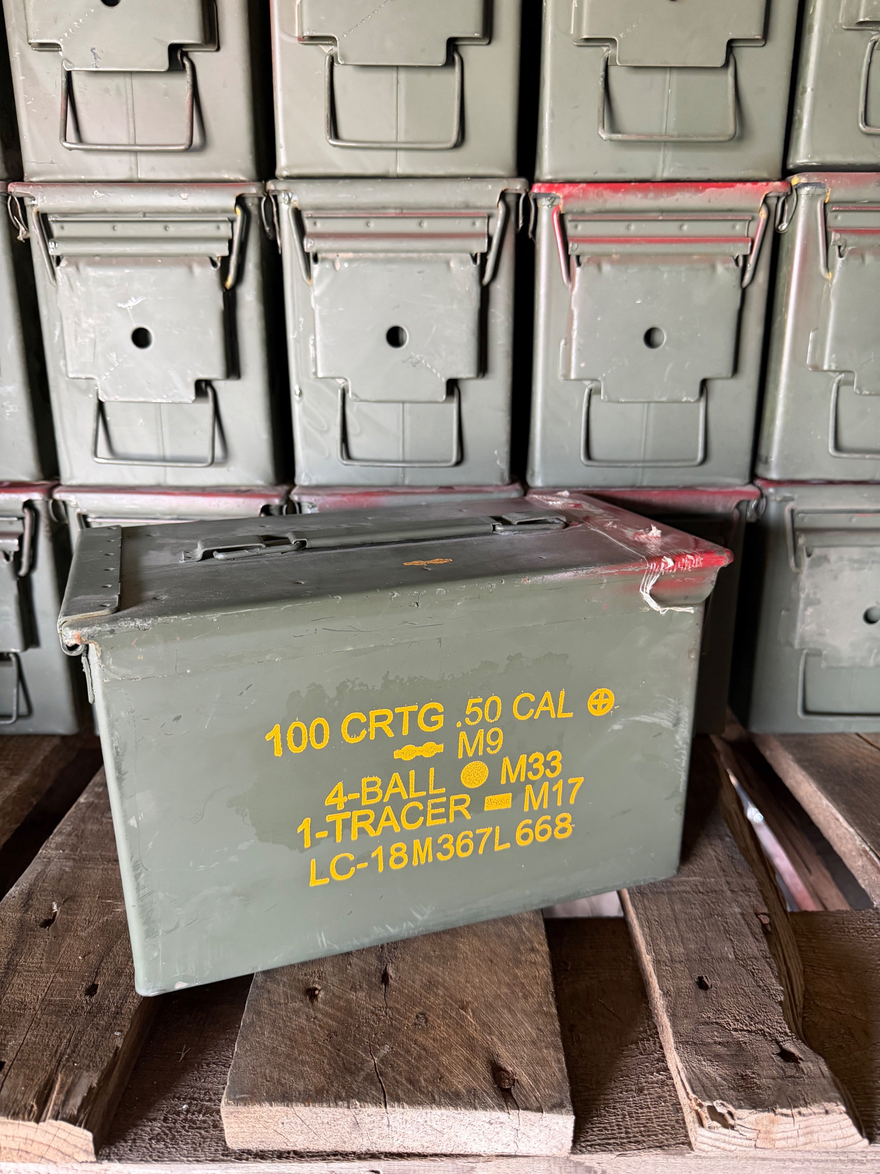 Original US Army M2A2 .50 Cal Munitionskisten einheitliche Losnummern – Bild 1