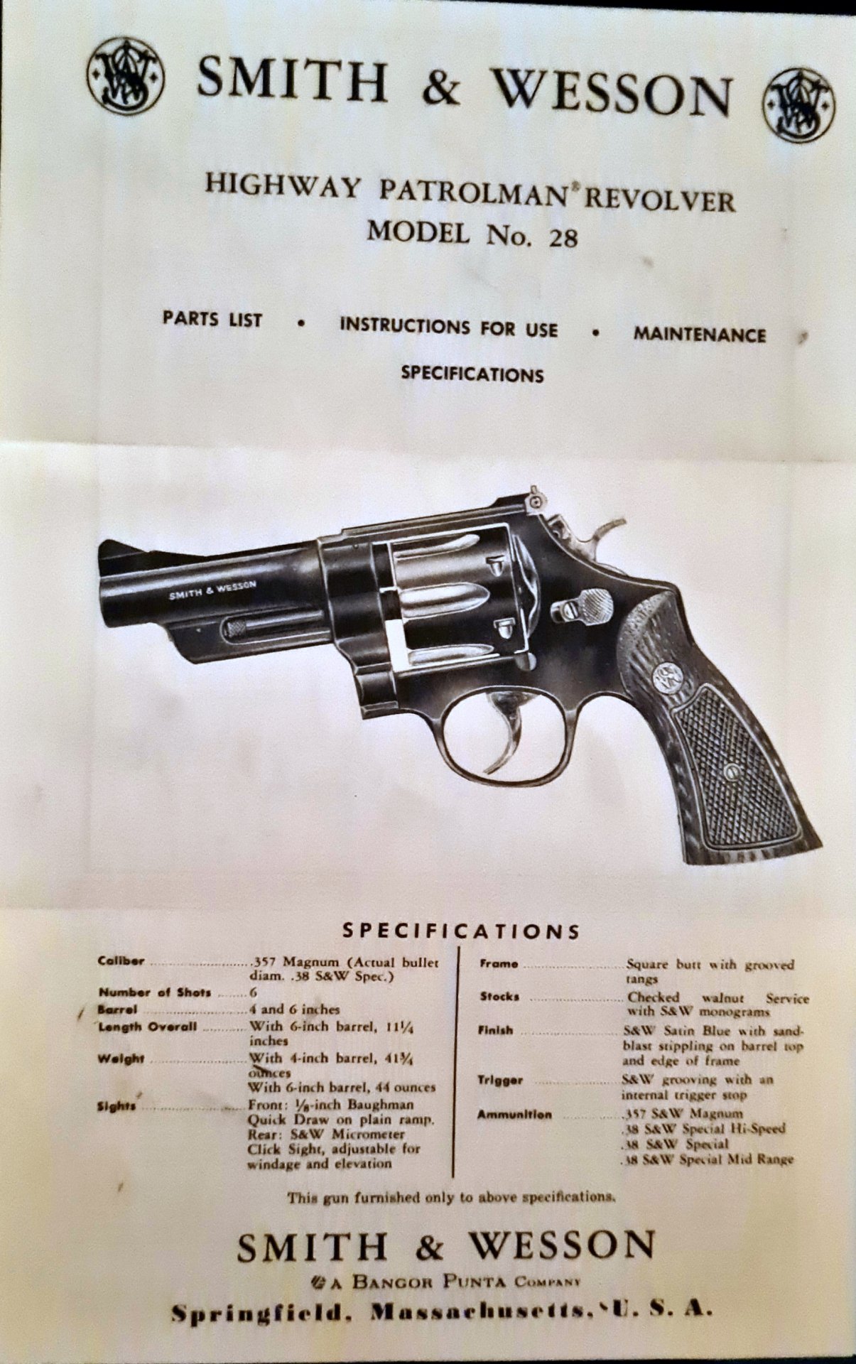 Smith & Wesson, Highway Patrol, Mod. 28, cal .357 Magnum, 6'' Lauf – Bild 2