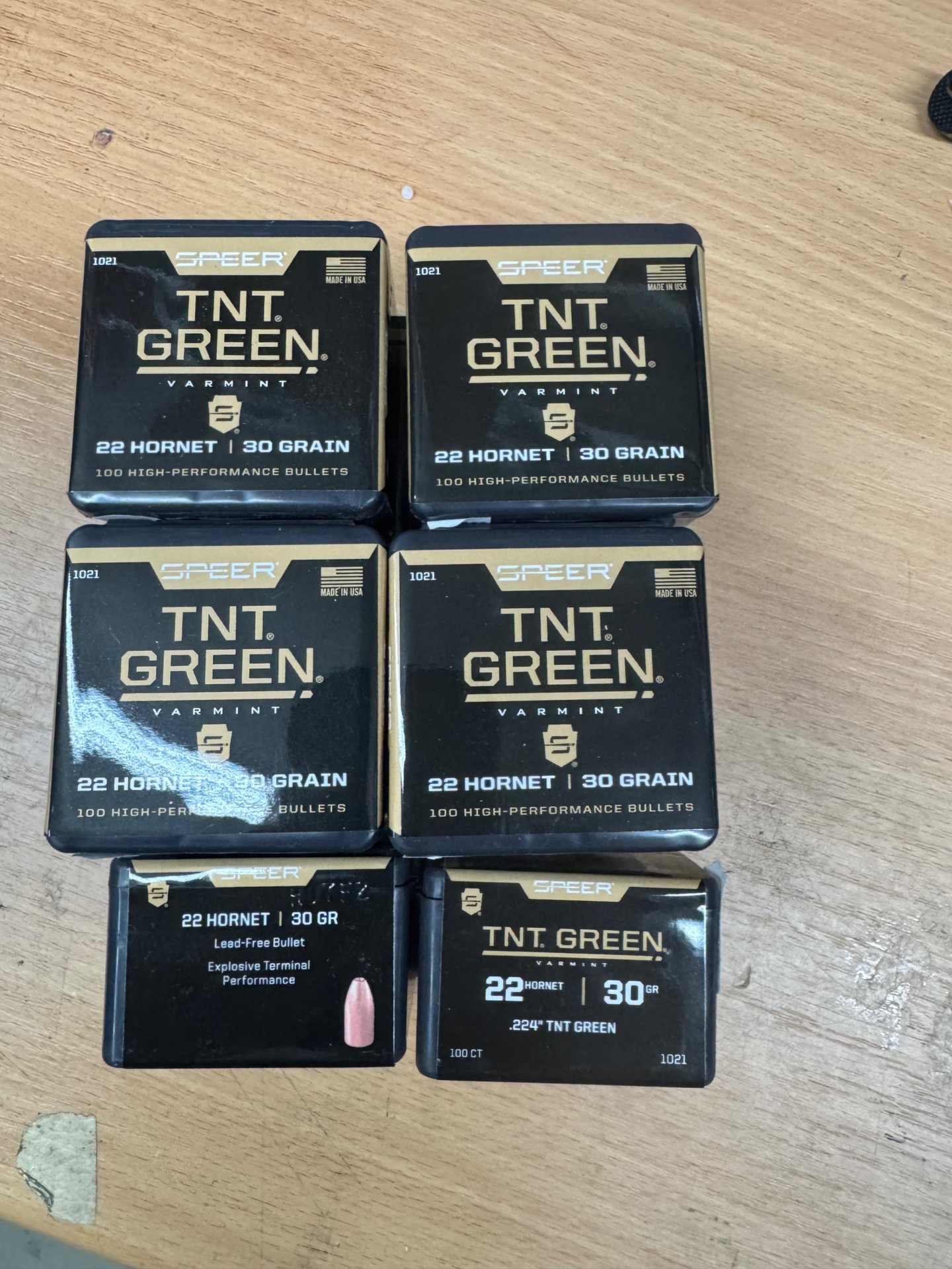 Geschosse Speer TNT Green 30 grs .224 bleifrei für 22 Hornet, 222 Rem, 223 Rem… – Bild 1