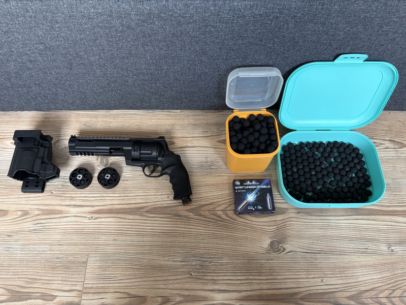 T4E TR 68 Gen2 Tactical Revolver RAM-Waffe Cal. .68 mit Zubehör – Bild 1