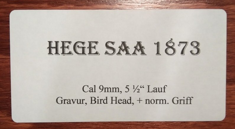 Hege SAA 1873 , PTB 719 in der Schatulle mit Ersatzgriff – Bild 3