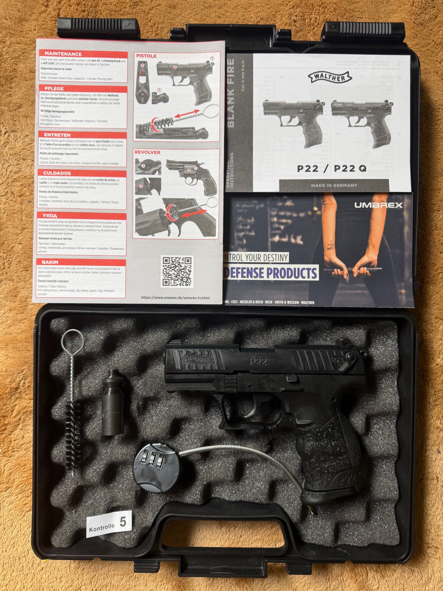 Walther P22Q Schreckschusspistole 9 mm P.A.K., PTB 778, neuwertig - nie geschossen – Bild 1