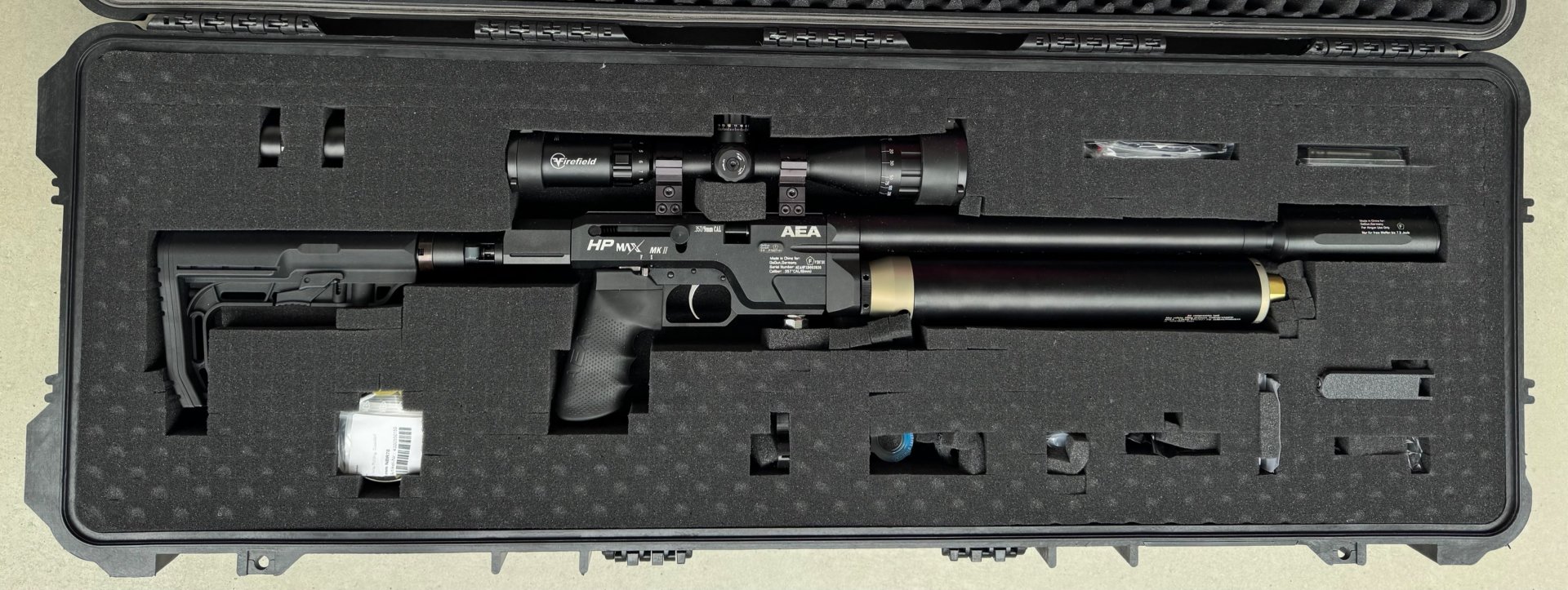 AEA HPmax MK2 mit Schalldämpfer und Zielfernrohr – Bild 1