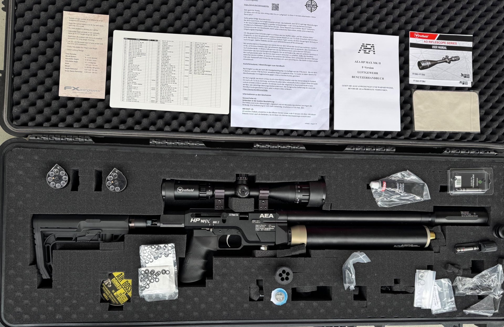 AEA HPmax MK2 mit Schalldämpfer und Zielfernrohr – Bild 7