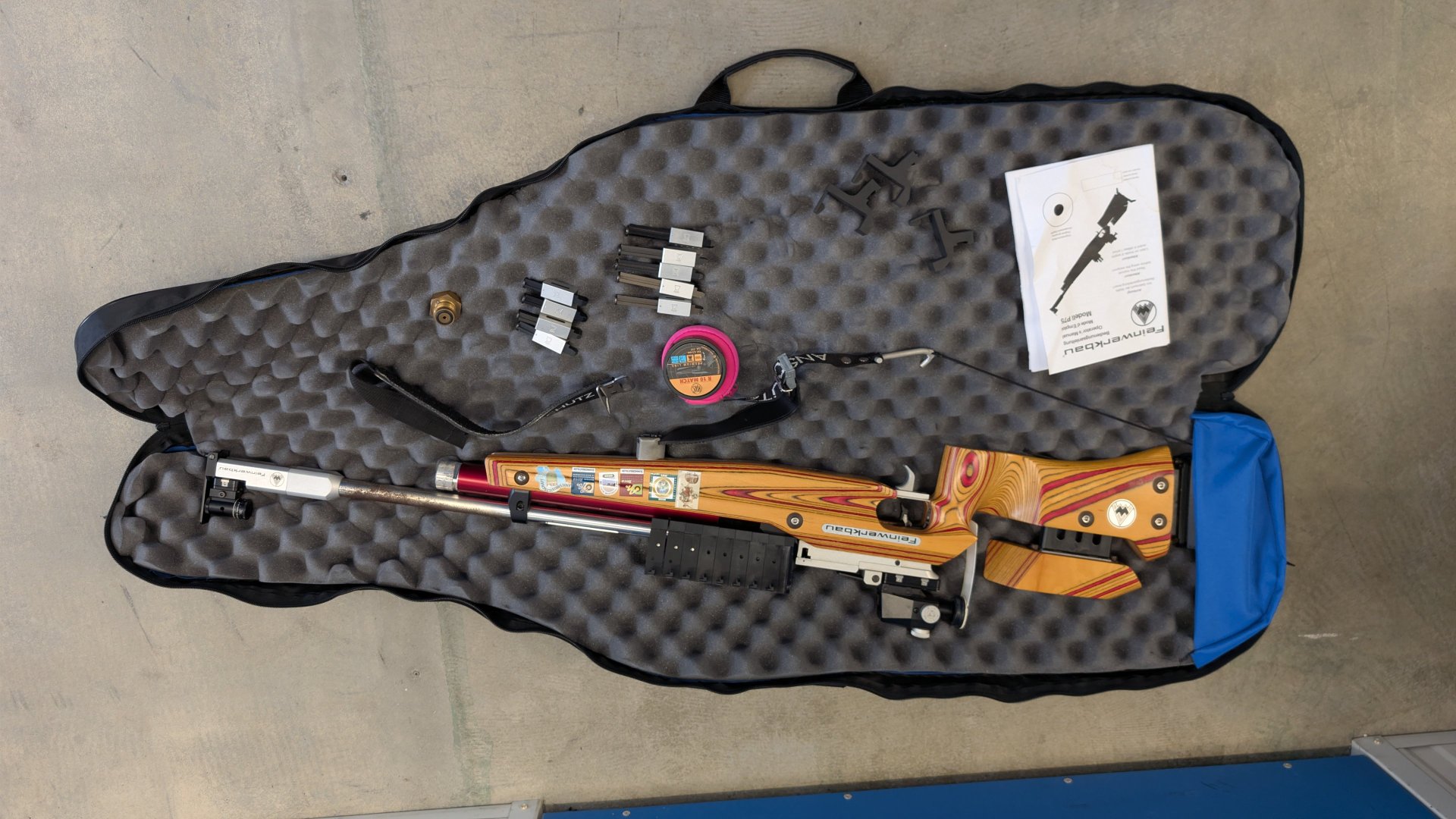 Sommerbiathlon Gewehr FWB P75 Set inkl Riemen, Munition, Magazinhalter und Tasche – Bild 2