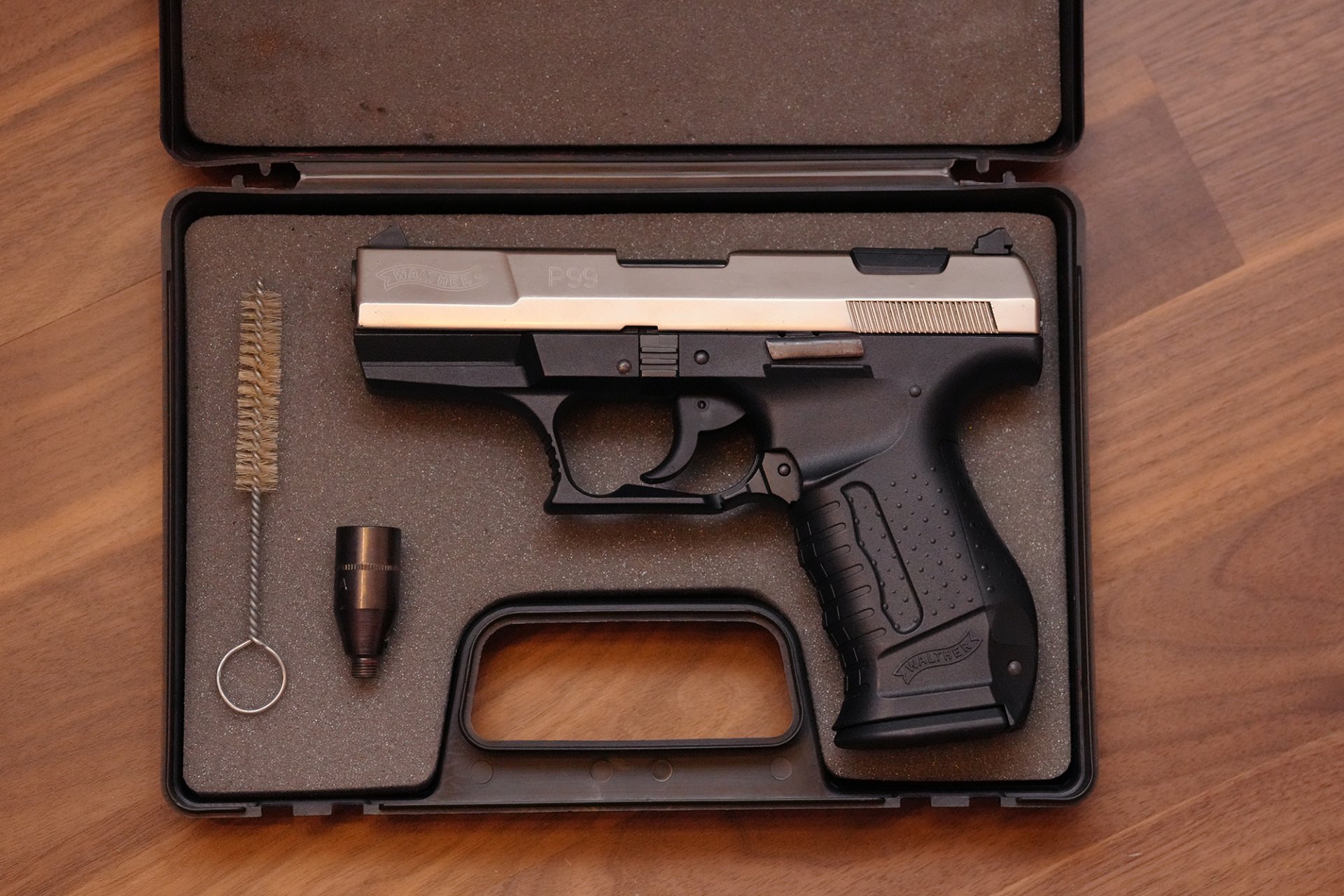Walther P99 Schreckschusspistole Metallschlitten vernickelt - Kal. 9mm P.A.K. – Bild 1