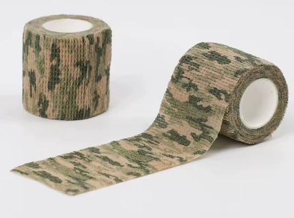 2 Stück Tarnband Tarnklebeband Stretchband Camouflage Gras Klebeband, ohne Rückstände lösbar – Bild 1