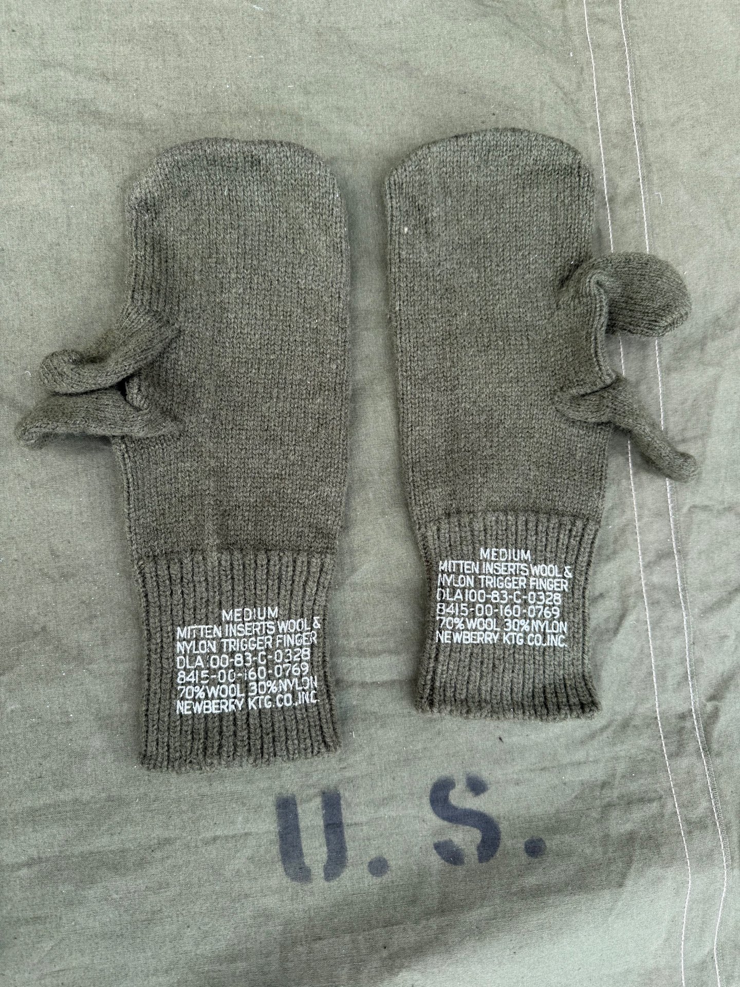 US Army Mitten Inserts Wool Nylon Trigger Finger Handschuhe M Jagd Schießsport – Bild 2