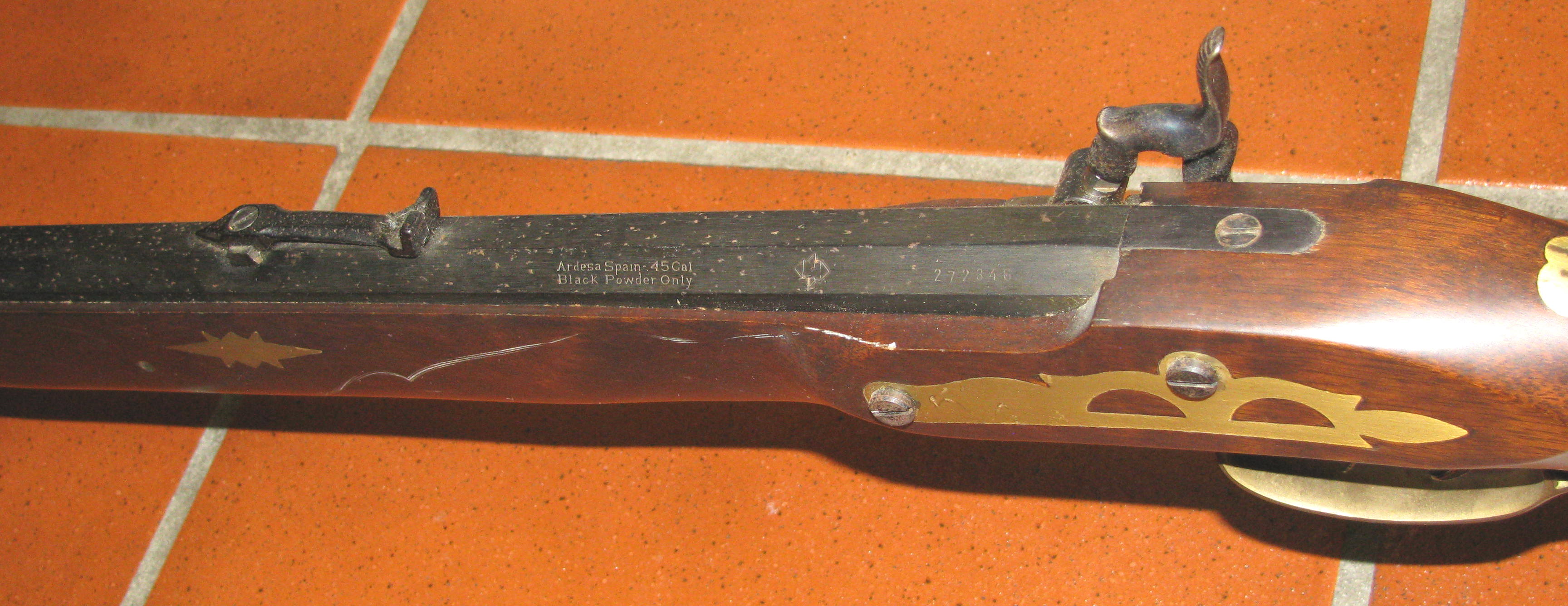 Langes Ardesa Pekussion Vorderlader Gewehr mit Stecher in Cal. 45 – Bild 4