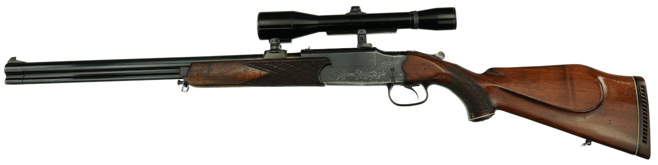 Bockbüchsflinte Voere Mod. 2121 Kufstein Parker-Ballard Kal. 222 Rem. u.12/76 Mag. mit Zielfernrohr – Bild 1