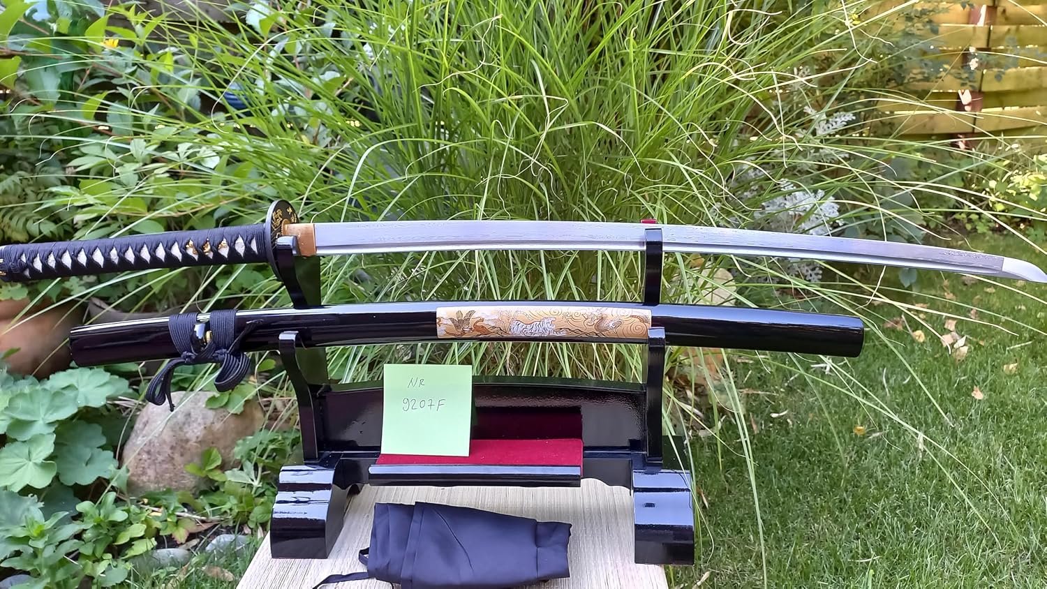 Samurai Schwerter Tiger Katana Schwert - scharf, echt & handgeschmiedet - gefaltetes Katana Schwert – Bild 1
