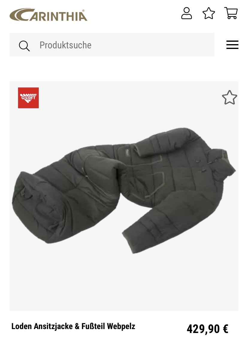 Ansitzmantel mit Fußsack Carinthia Loden – Bild 1