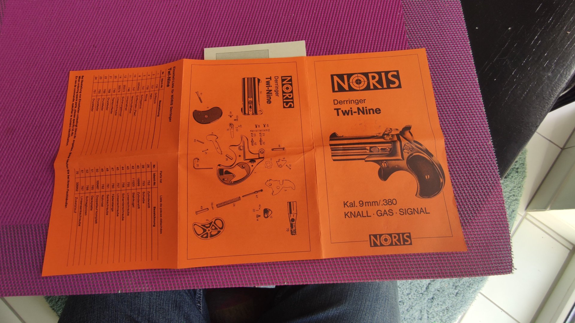 Derringer Noris Twi-Nine Kal. 9mm R Knall, 1. Generation – Bild 9