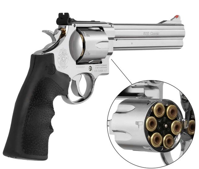 Smith&Wesson 629 Classic 6,5 Zoll Co2-Revolver, 4,5 mm BB + Diabolo – Bild 3