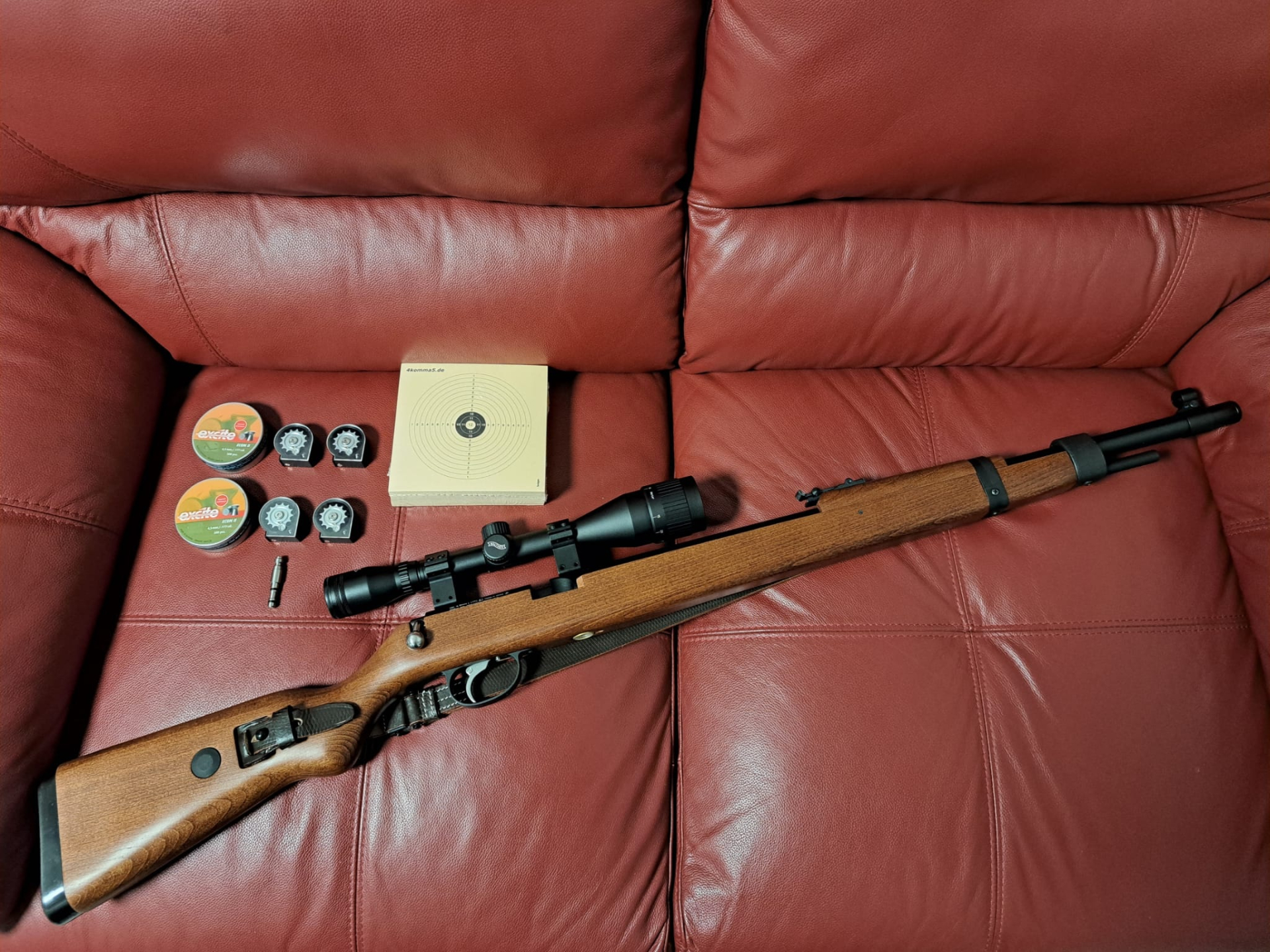 Diana Mauser K98 PCP Pressluftgewehr 4,5 mm – 4 Magazine, Walther Zielfernrohr & Zubehör – Bild 1