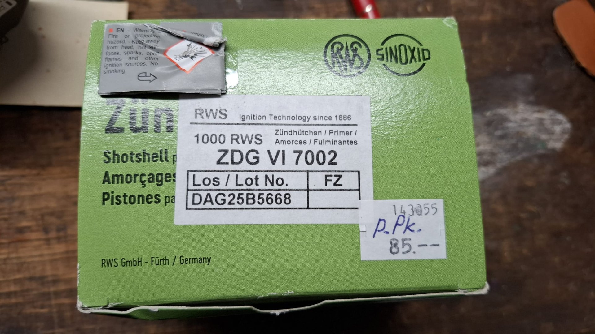 Zündhütchen Wiederladen RWS ZDG VI 7002 – Bild 1