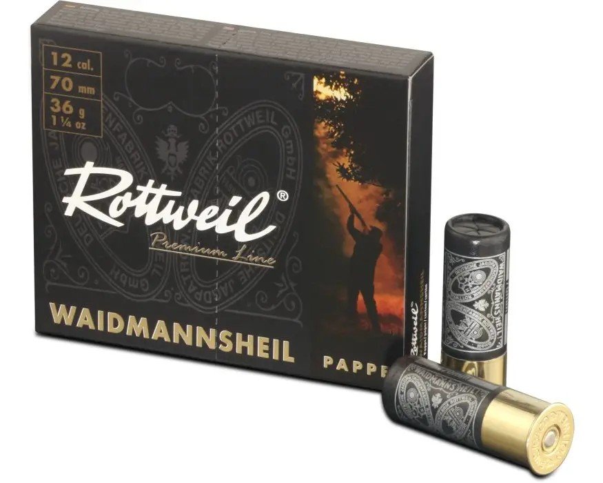 Rottweil Waidmannsheil 12/70 Pappe 3,0mm 36g 10ER – Bild 1