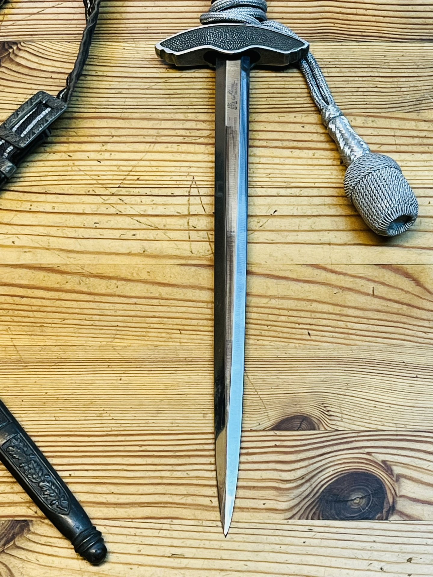 sehr schöner Wehrmacht Luftwaffen Fallschirmjäger Offz. Dolch Alcoso Gehänge & Portepee – Bild 9