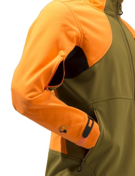 Beretta Softshell Jagdfleece Drückjagd-Jacke hellbraun-orange – Bild 3
