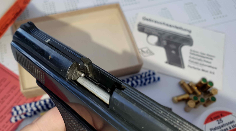 Rarität ! Perfecta-Aut. Mod. G5 Kal.8mm “erste PTB 12“von 1974 neu mit viel Zubehör – Bild 6
